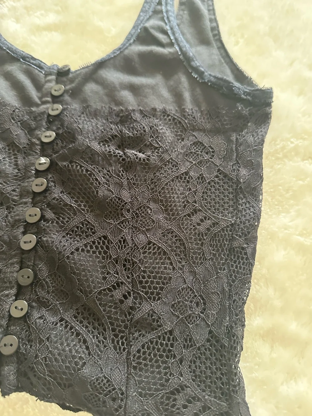 Free People Cosette Corset Reversible Lace
Overlay Cropped Tank Top - Picture 3 of 7